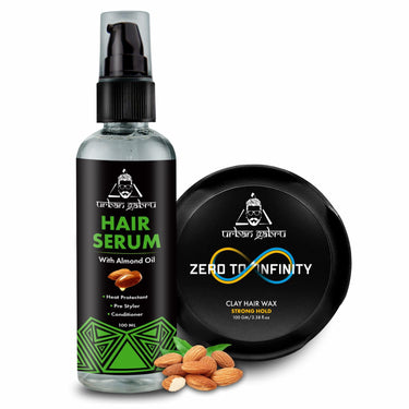 Urbangabru Combo Hair Styling Kit - Clay Hair Wax (100 gm) and Hair Serum Pre-Styler (100 ml) (Hair Wax + Hair Serum)